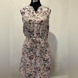 Catherine Malandrino Floral Midi Dress - Pink and Black